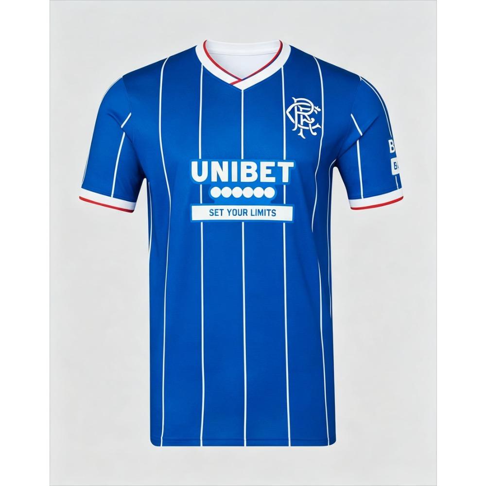 Glasgow Rangers Futbol Forması Erkek Yazlık 3D Baskılı Spor Futbol Tişörtü, Nefes Alabilen Hızlı Kuruyan Unisex Aile Çocuk Tişörtleri