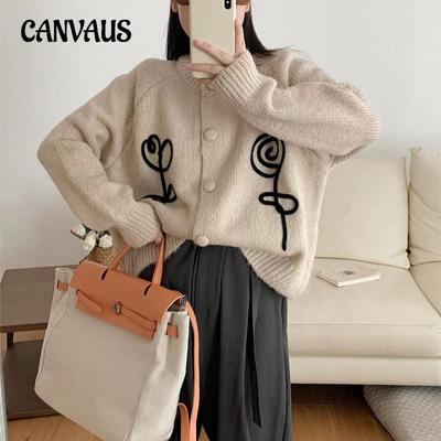 Pull au crochet fait à la main pour femmes, automne et hiver, Design, sens du tempérament, vent paresseux, Cardigan tricoté, haut à manches longues