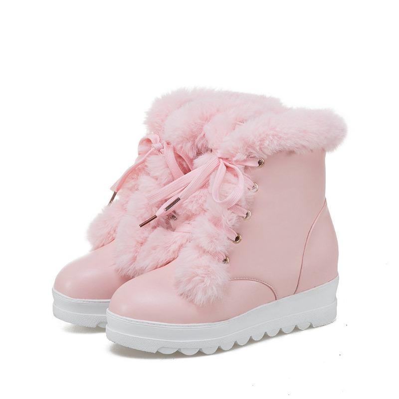 Fashion Trendy High-top Thick-soled Cotton Shoes Women's  Warm Winter Board Shoes Outdoor Cold Resistant Non-slip Snow Boots Sizes 34-43