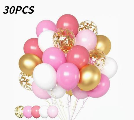 30 Pack Glitter Balloons Set for Party Decorations