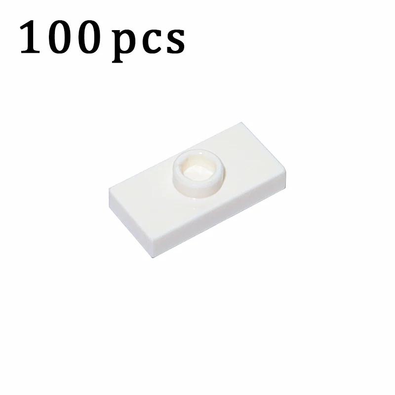 100PCS 15573 3794 1x2 with 1 Stud Plate Board Parts Building Block Assemble Particles Compatible with Changeover Creative Bricks
