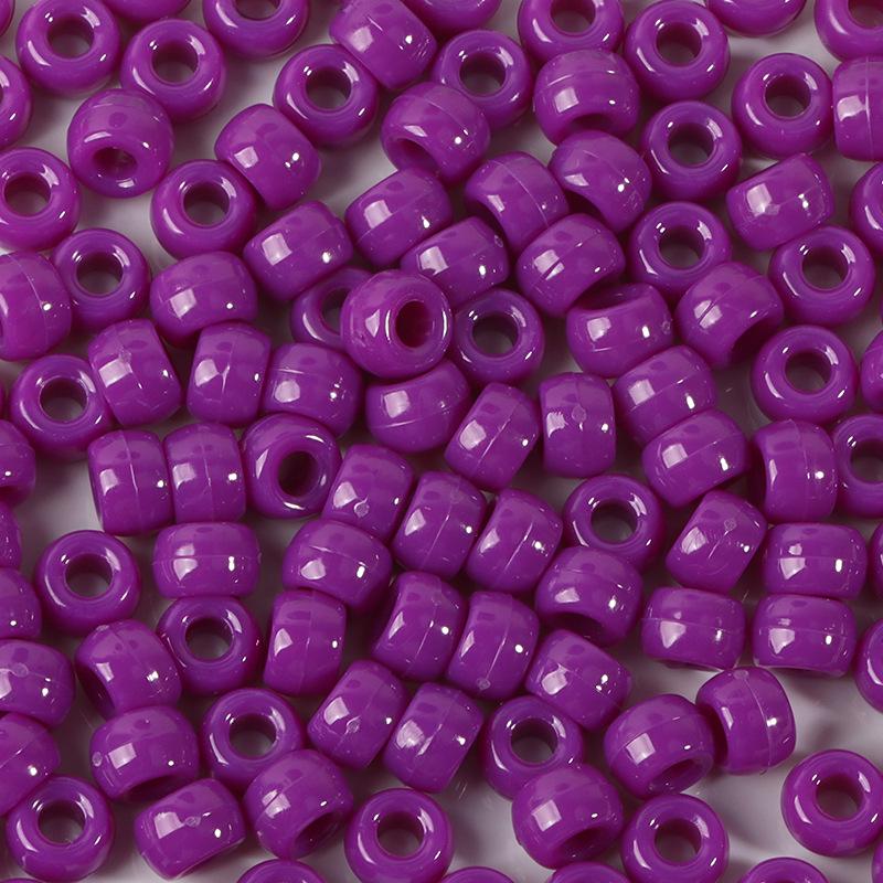 "100 Pcs Large Hole Transparent Frosted Barrel Beads - Colored Onion Powder Plastic Pony Beads for Dreadlocks and Wigs"
