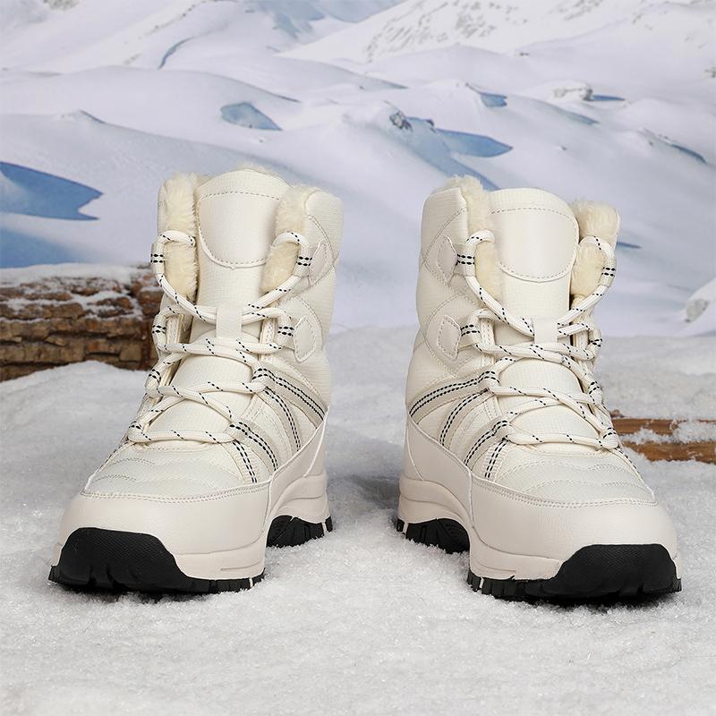 TUINANLE Damenschuhe Schneestiefel Gefüttert Warm Fellfutter Mid-Calf Winterstiefel für Damen Rutschfeste Outdoor Stiefeletten