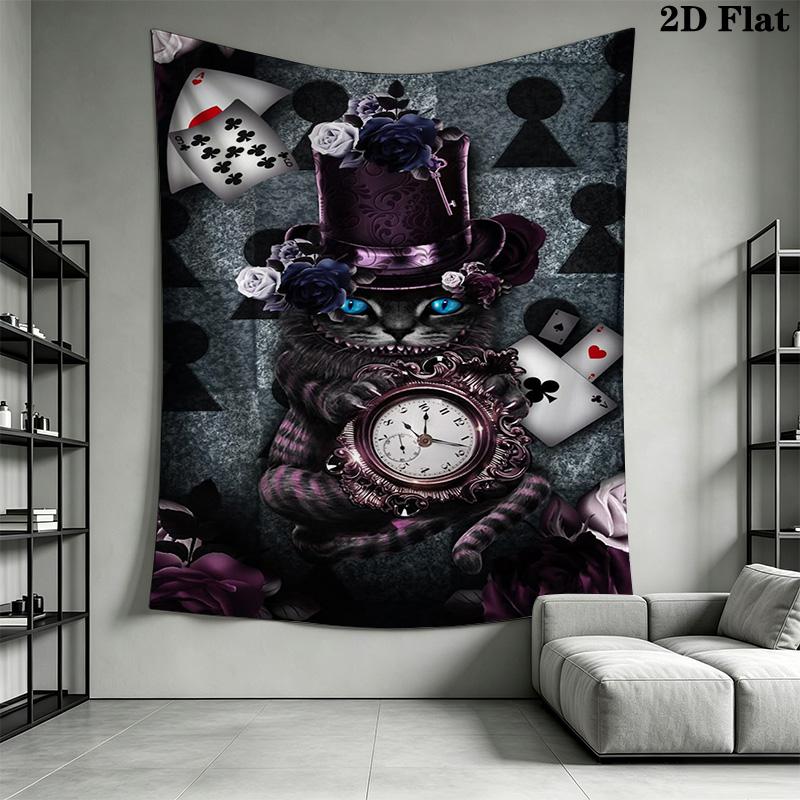 Magic Hat Cheshire Cat Pattern Home Decor Tapestry, Wall Hanging, Decorative RV Wall Cloth.SGT0917435