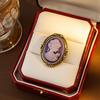 European Medieval Woman Head Brooch - Retro Court Style Portrait Clothing Accessory