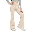 Kids' Color High Waist Flared Yoga Pants with Elastic Waist for Running, Dance and Fitness