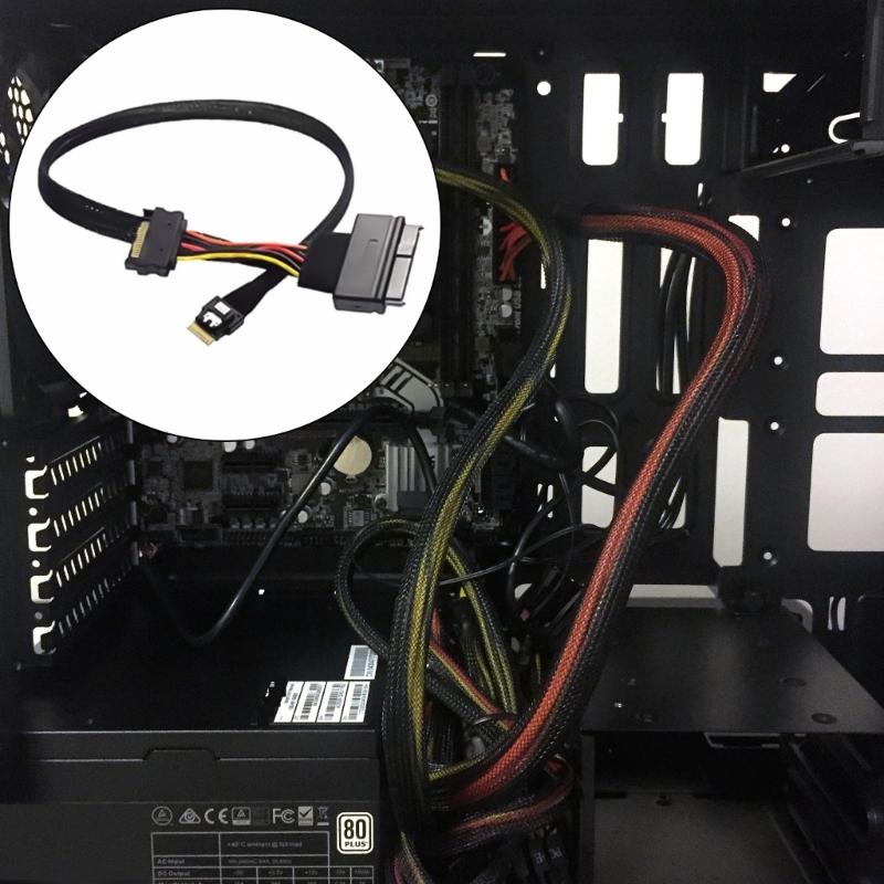 SFF-8654 4i Male To SFF8639 Data Cable Supports PCIe NVMe Protocol with U2U3 SSDs Interfaces