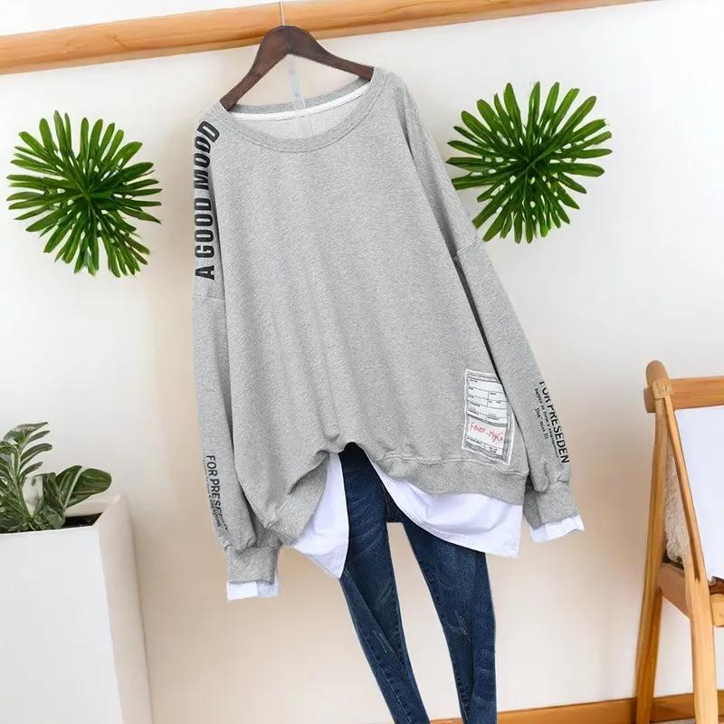 T-shirt Woman Aesthetic Kpop Clothes Elegant Long Streetwear Pullover Clothing Top Loose Graphic T Shirts for Women