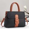 Contrasting Color Stone Pattern, Simple Leather Texture, Personality and Large Capacity, Shoulder Crossbody Big Bag