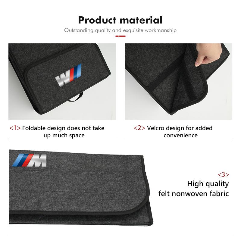 Car Emblem Storage Box Auto Trunk Folding Organizer Bag For BMW M3 M4 M5 E46 E90 E60 F30 F10 E39 E36 F20 G30 G20
