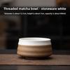 Japanese style tea bowl, new handmade retro thread matcha bowl, ceramic dry brewing bowltea ordering tool accessories