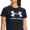 Under Armour Live Sportstyle Letter Logo Print Crew Neck Short Sleeve T-Shirt Kids Tops Black 1361182-001