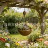 Rustic Metal Hanging Planter Light Bulb Shape Outdoor Wall Decoration Hanging Flower Pot Suitable for Bird Feeder Use