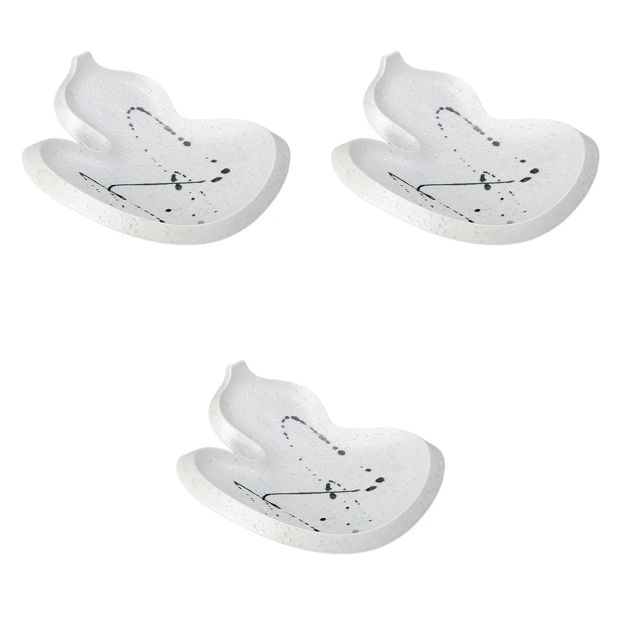 

Set of 3 Black Scattered Lustre Plates x x 5 Medium Bowl Setomonohonpo Gourd-shaped [19.5 17.5 cm]