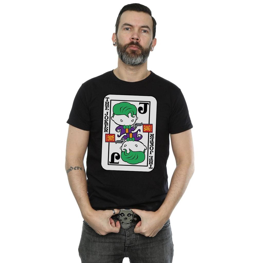 DC Comics Tricou pentru bărbați cu cărți de joc Chibi Joker