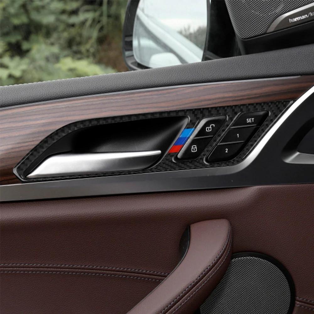 4PCS Carbon Fiber Auto Innen Tür Griff Rahmen Dekorative Aufkleber Auto Innen Geändert Zubehör Für BMW X3 G01 G08 x4