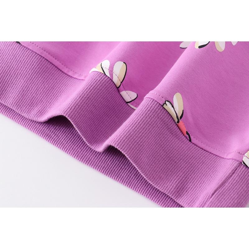 Little Girls Long Sleeve Cartoon Cotton Sweatshirt European Style Casual Kids Clothing