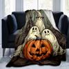 1pc Ghost With Pumpkin Drawing Blanket, Home Decorative,Living Room, Travel, Camping, Car Blankets