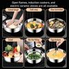 Stainless Steel Mixing Bowl Multi-Functional Dough Kneading Salad Basin Non-Slip Bottom Deep Mixing Bowl for Splash-Free Whisking Induction Cooktop