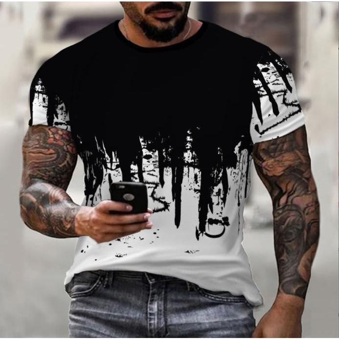 

Мужская футболка - Легкая и дышащая футболка с коротким рукавом и круглым вырезом - Модная летняя одежда, идеально подходит для отдыха и подарков XXL