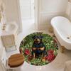 Rose Dog,Round Area Rug,Carpet Rug for Living Room Bedroom Sofa Playroom Decor,Non-slip Floor Mat