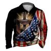 Wild vibe! Long-sleeve polo with striking eagle print, bold and fashionable.