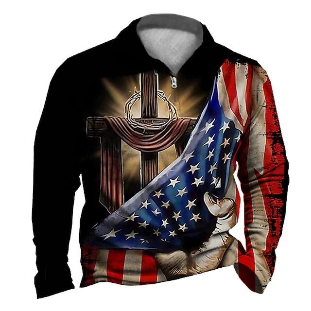 Wild vibe! Long-sleeve polo with striking eagle print, bold and fashionable.