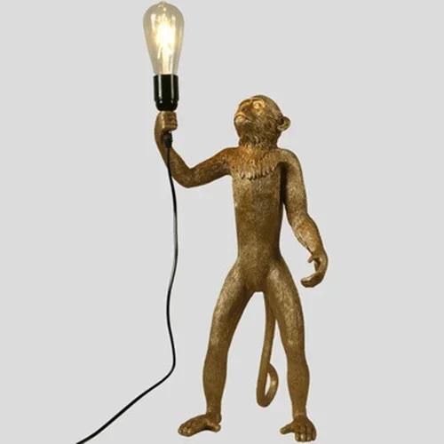 Nordic Creative Hemp Rope Pendant Pendant Light Resin Monkey Light Bedroom Children's Room Home Decoration Ceiling Pendant Lamp