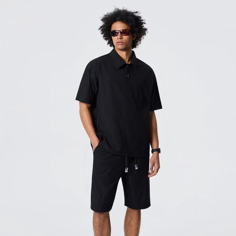 Men's Summer Casual Lapel Short Sleeve & Shorts Set