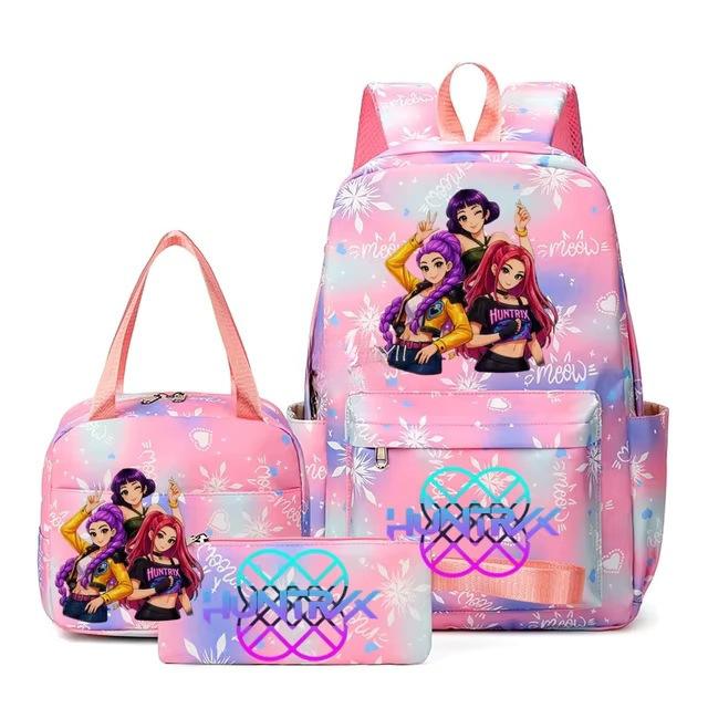 3-teiliges Schulrucksack-Set für Schüler Große Kapazität Oxford-Stoff Schultasche mit Schultergurt und Federmäppchen
