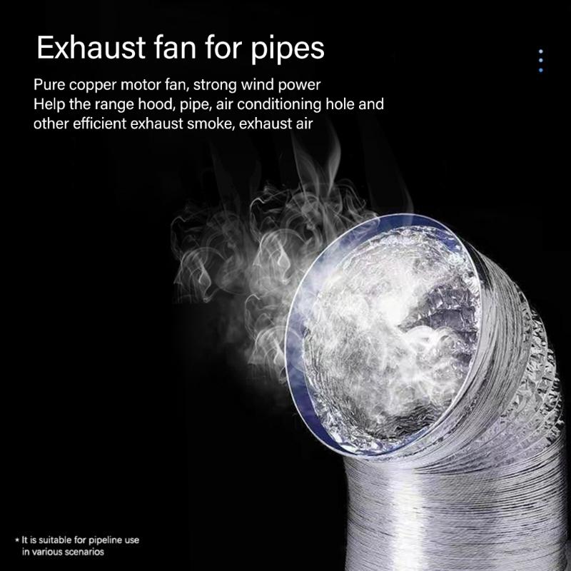 Low Noise 4500RPM Duct Fan Exhaust Blower 12V Ventilation Fan for Bathroom Kitchen Chicken Coop Greenhouse and Warehouse