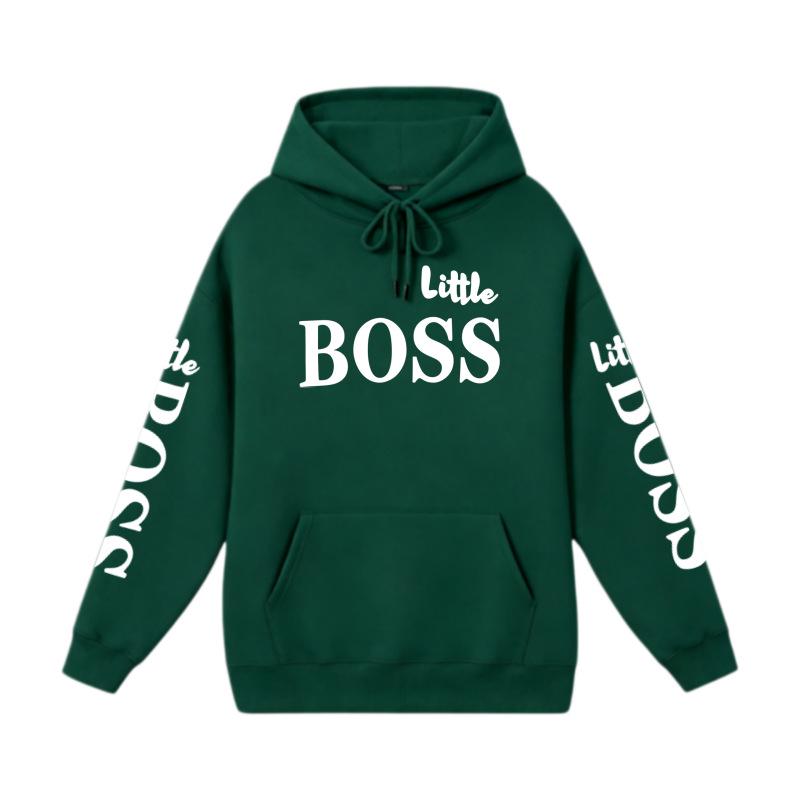 Trendy Kids' Letter Print Hoodie - 'Little Boss' Spring/Autumn Casual Sweatshirt for Boys & Girls