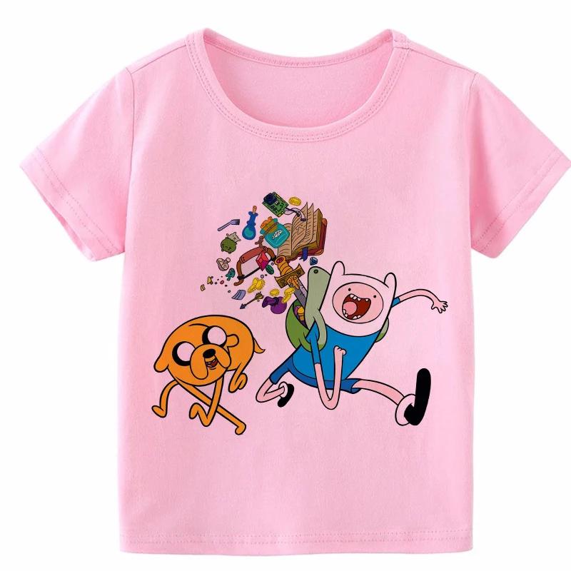 Cartoon Print Kids T-shirt Kids Anime Time Treasure Adventure Summer Funny Tees Boys/Girls Tops Baby Casual Children Clothing