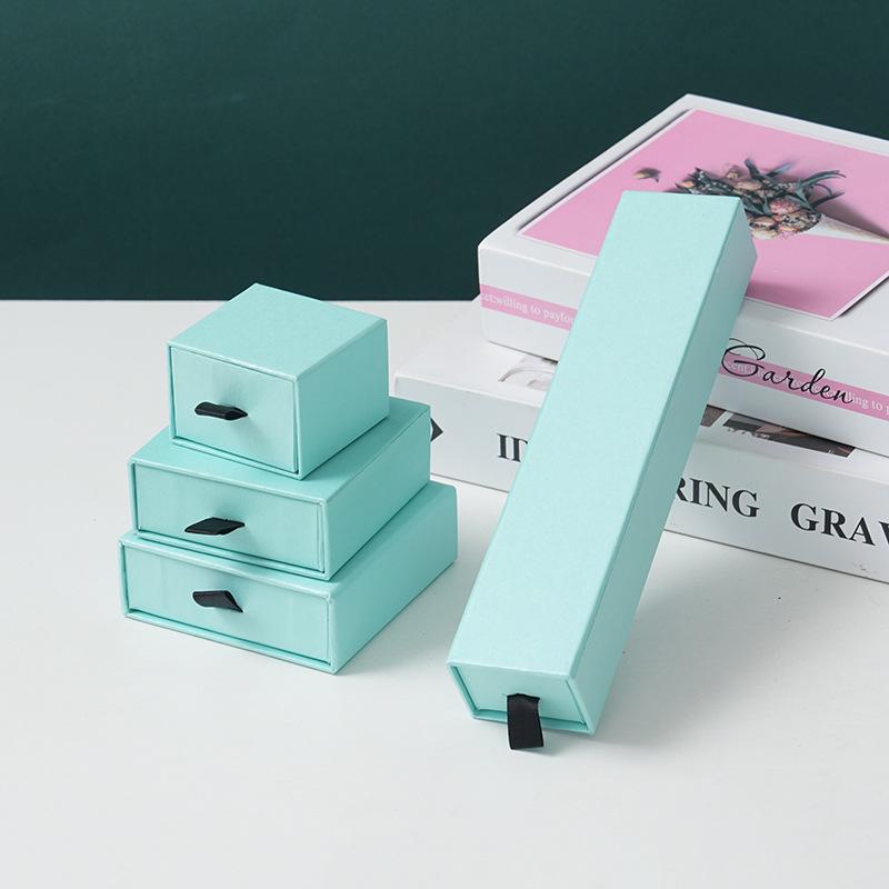 Rectangular Hard Cardboard Jewelry Box for Necklace, Ring, or Bracelet Gift Packaging