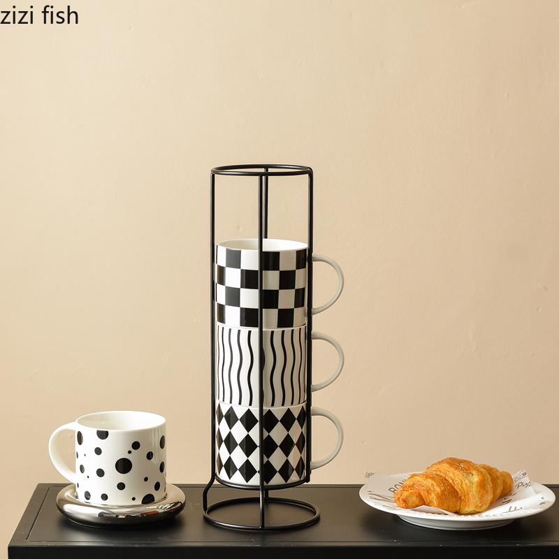 

Large Capacity Ceramic Mug Coffee Cup Storage Rack Set Milk Tea Cup Afternoon Tea Cup Coffee Mug Milk Mugs Water Cups Tea Mugs