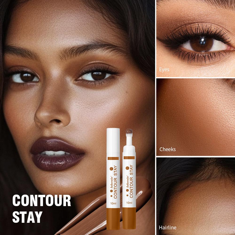 Stick Lichid pentru Contur Culoare Bronz Închis Stick pentru Contur cu Luciu Ridicat Stick pentru Acoperirea Liniei Părului Machiaj Facial Contur Natural Luminos Tridimensional