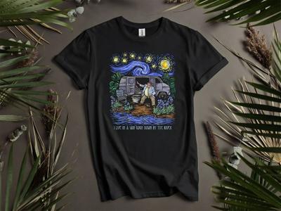 Van Gogh Am Fluss Sibainu Hoodie T-Shirt Herren Damen Unisex AD646