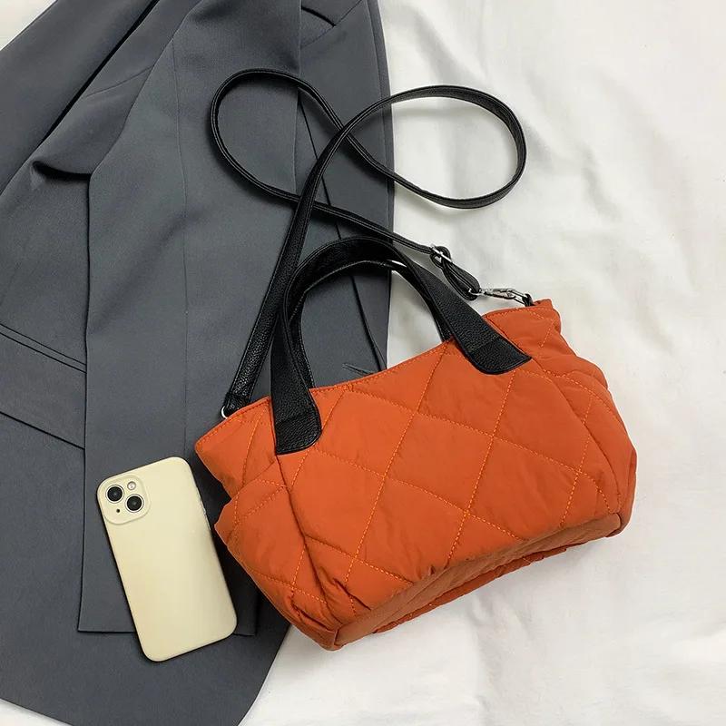 Baumwolle tragbare Damen einfache Nylon weiche rautenförmige Umhängetasche eine Schulter