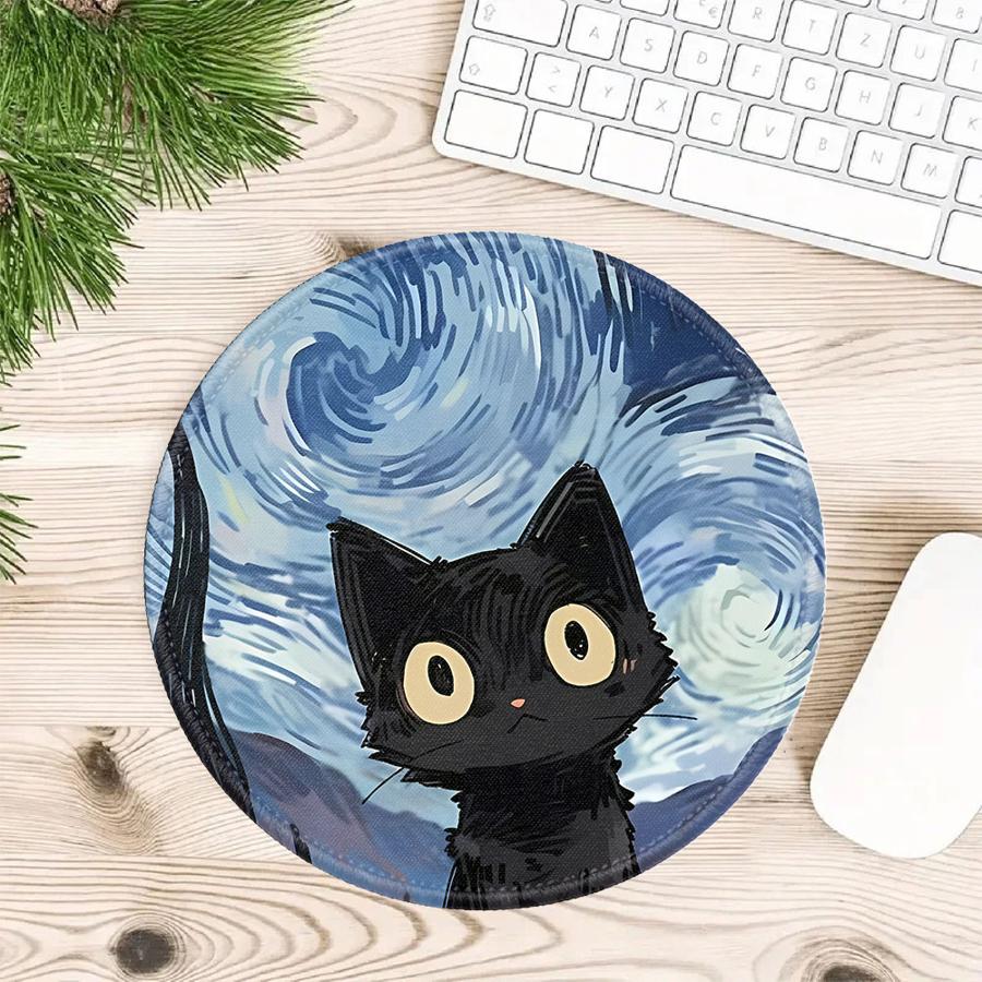 Van Gogh Art Cat Waterproof 1pc Mouse Pad Keyboard Mouse Pad office Pad Game Console Pad Desk accessories Computer Laptop Pad