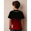 Boys Fashionable Round Neck T-Shirt Boys Printed T-Shirt - Two Color Gradient Short Sleeve T-Shirt