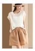 2026 Summer Women's Loose Fit Solid Color Short Sleeve Pullover Top