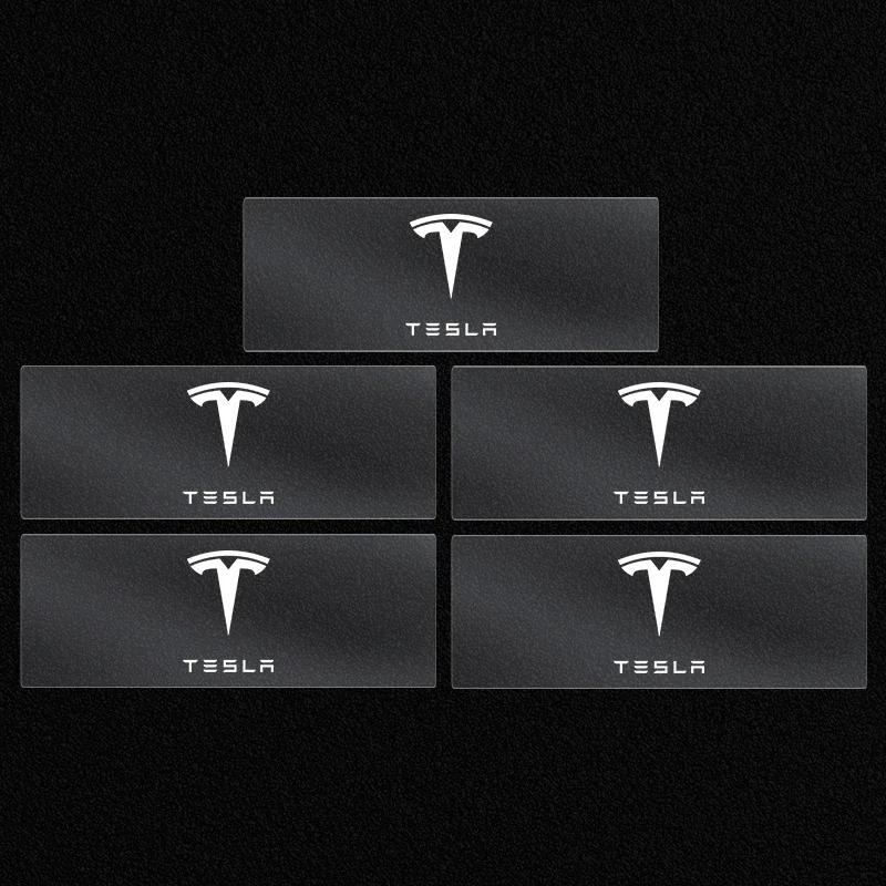 Car Sticker 2025 New Tesla Car Steering Wheel Badge Sticker Car Door Handle Label Decal For Tesla Model S X Model 3 Y Roadster C