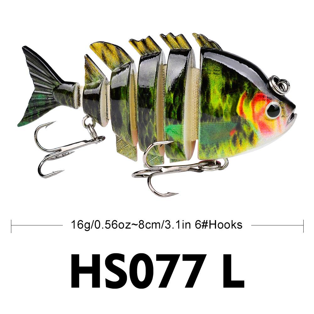 

Приманка False Bait 6-секционная многосекционная рыба 8 см 16 г Бионическая пластиковая жесткая приманка, приманка для перекармливания морского окуня с верхним ртом HS077 8cm 16g