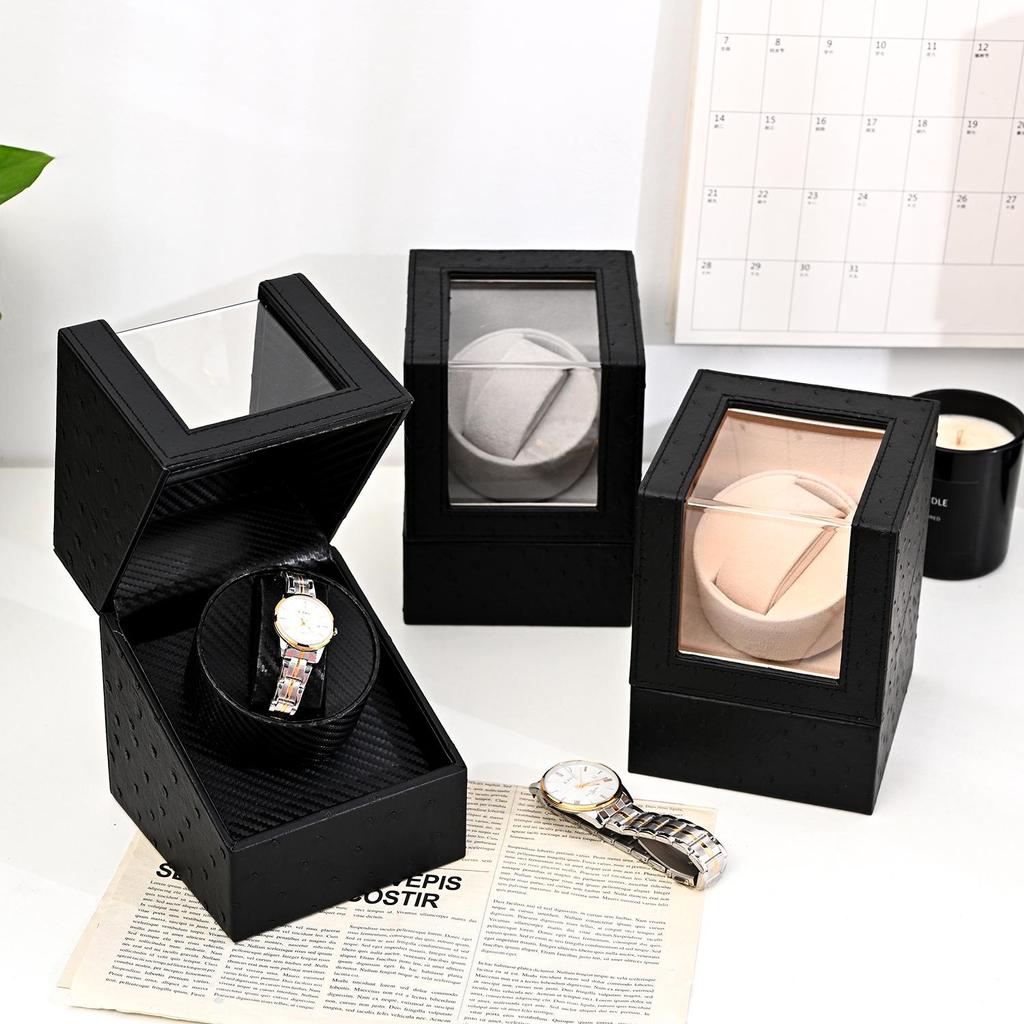 Leather Automatic Watch Winder Box with Motor Rotator