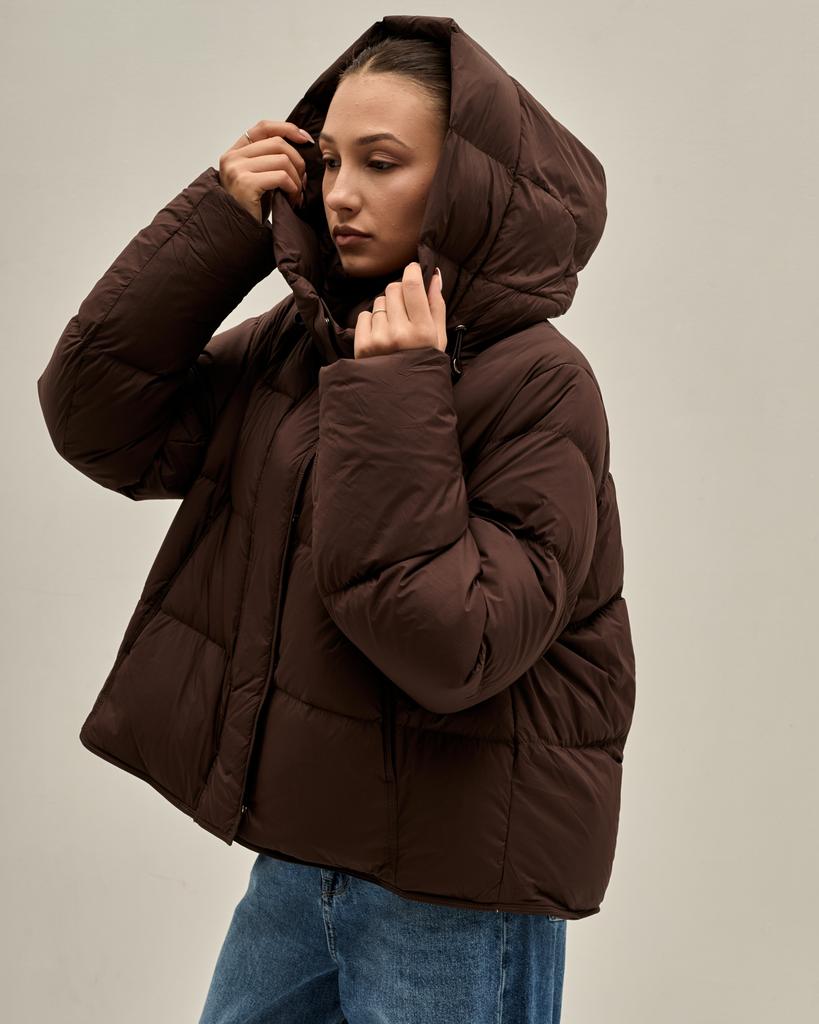Куртка зимняя Clasna 27978 XS коричневая