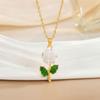 Ribbon Rose Flower Luxury Style Necklace Accessory Summer Fashion Versatile Fresh and Light Titanium Steel Necklace