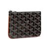 SENAT Y-Pattern All-Over Print Zipper Closure Canvas & Calfskin Wallet Card Holder Clutch Mini Unisex Couple's Style Brown