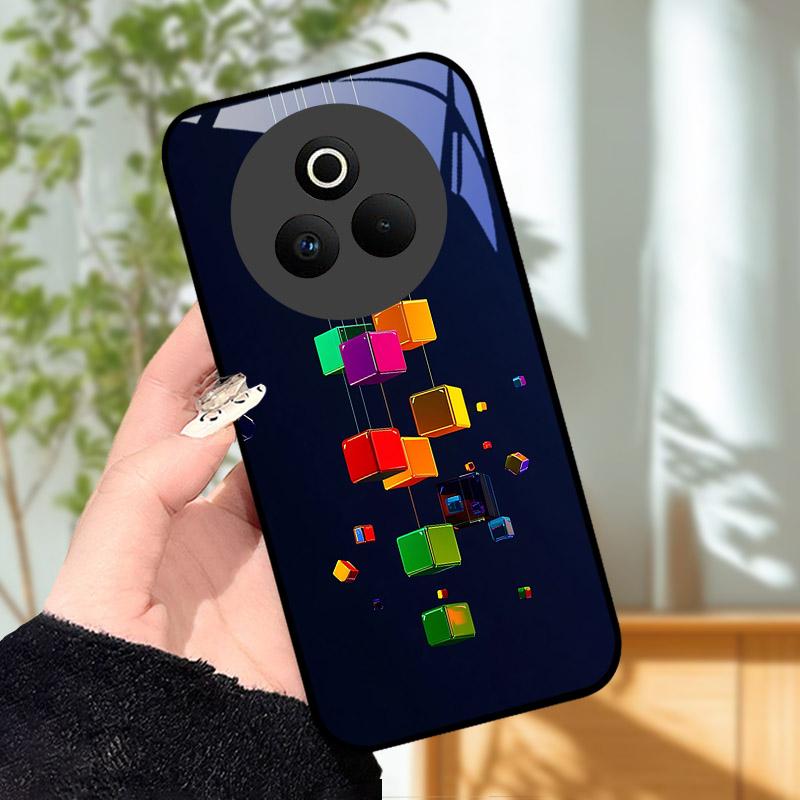 Tempered Glass Phone Case For OPPO Realme P3 Pro 5G Funda Shockproof Hard PC Shell Back Cover For Realme P3Pro RMX5032 Coque