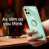 Custodia in Silicone Antiurto con Anello di Supporto Placcato per Cover Telefono Vivo Y33S 4G