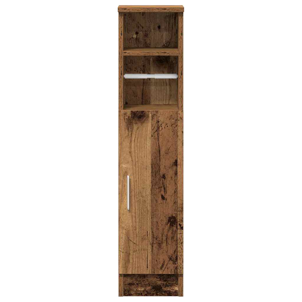 Bathroom Cabinet with Toilet Paper Holder Rustic Wood Look 20.5 X 22 X 90 Cm